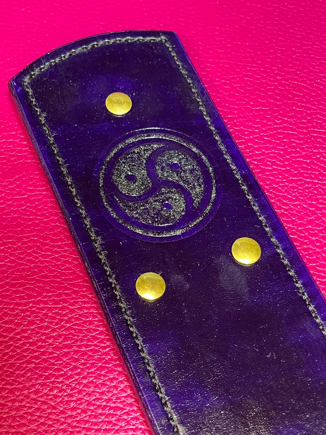 Strap: Purple Leather with Trislele Motif