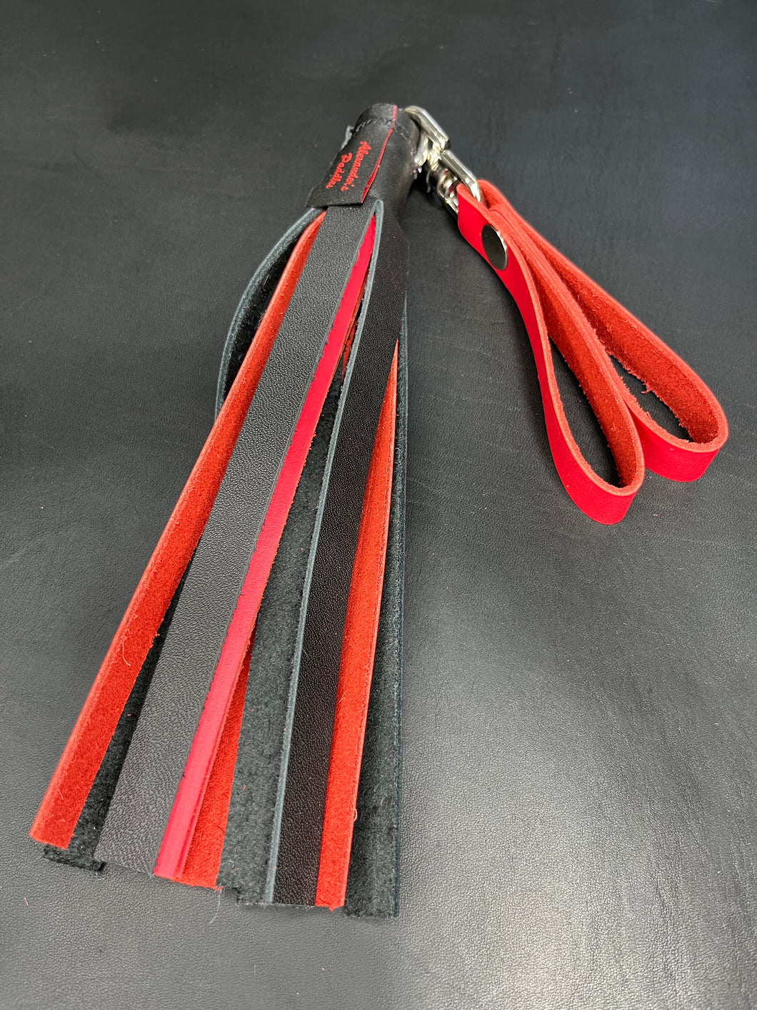 Finger Flogger Mini: Black & Red Leather