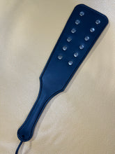 Load image into Gallery viewer, Leather Paddle: Black Leather with Rivets
