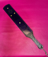 Load image into Gallery viewer, Strap: Purple Leather with Trislele Motif
