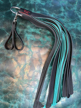 Load image into Gallery viewer, Finger Flogger: Black and Turquoise Leather
