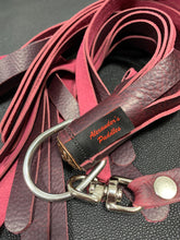 Load image into Gallery viewer, Finger Flogger: Full Size, with Spinner, Purple Oilskin and Black Motorcycle Leather

