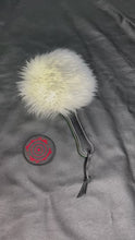 Load and play video in Gallery viewer, Leather Paddle: Black-Tipped Sheepskin with Black &amp; Green Leather
