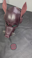Load and play video in Gallery viewer, Leather Pup Mask, Burgundy
