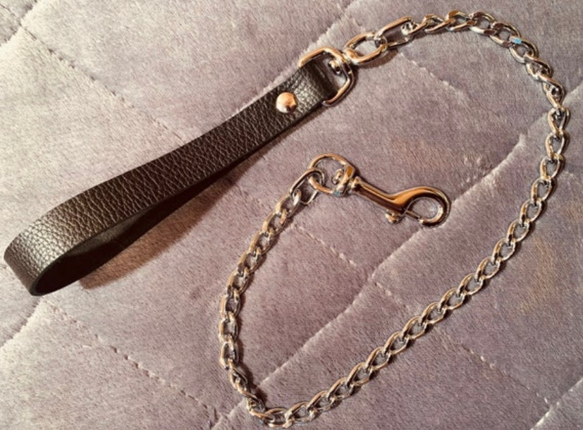 Handler’s Leash: Leather and Chain