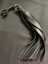 Load image into Gallery viewer, Finger Flogger: Full Size, Black Leather with Flower Conch
