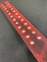 Load image into Gallery viewer, Strap: Red Latigo Leather with Rivets, Walnut Handle
