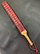 Load image into Gallery viewer, Strap: Red Latigo Leather with Rivets, Walnut Handle
