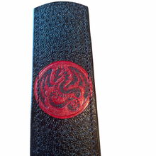 Load image into Gallery viewer, Strap: Black Leather with Hand-painted Red Dragon
