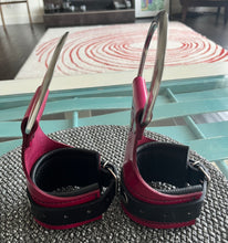Load image into Gallery viewer, Cuffs: Suspension Cuffs in Fuschia &amp; Black Leather, One Pair
