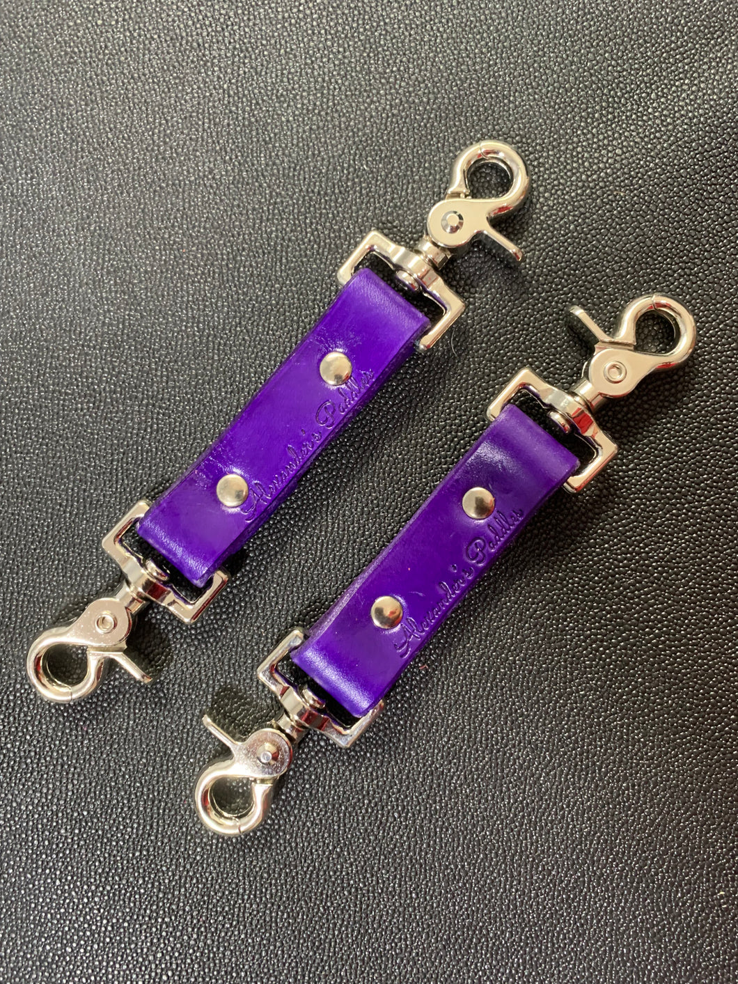 Quick Clips: Purple Leather, One Pair